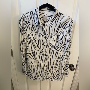 Chico’s Zebra Print Button-Up Blouse